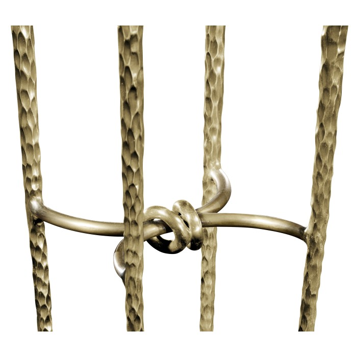 Brass hammered iron circular wine table