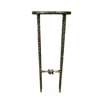 Bronze finish hammered iron circular wine table
