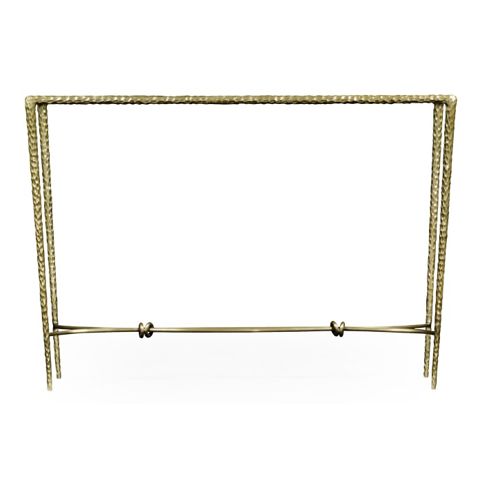 Hammered Light Brown Brass Rectangular Console