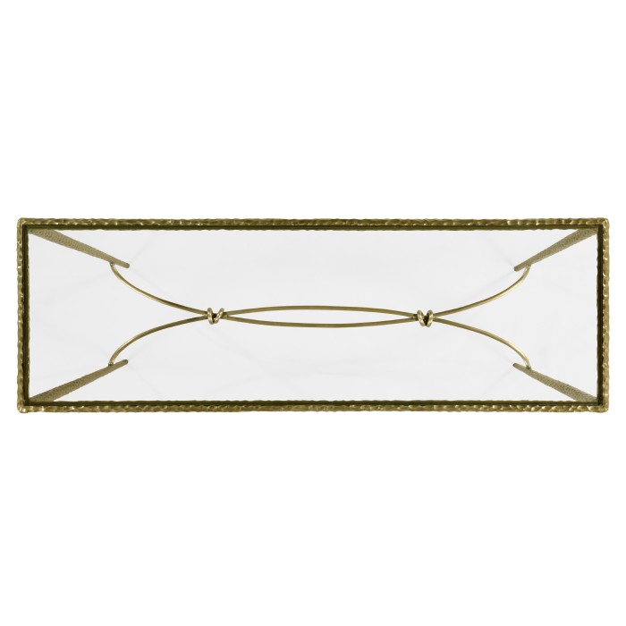 Hammered Light Brown Brass Rectangular Console