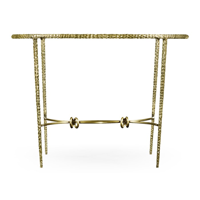Hammered Light Brown Brass Circular Centre Table