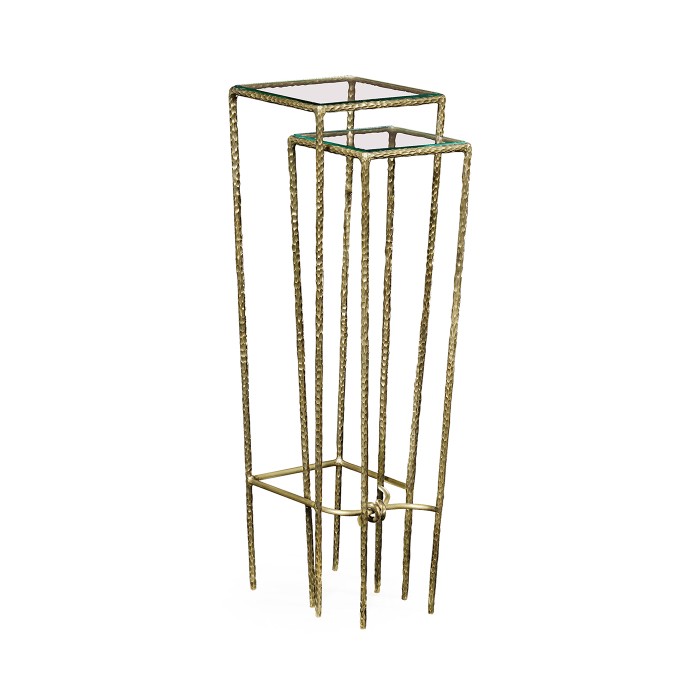 Brass hammered nesting tables