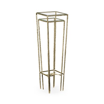 Brass hammered nesting tables
