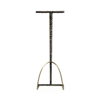 Hammered Antique Black Brass Sofa Drinks Table
