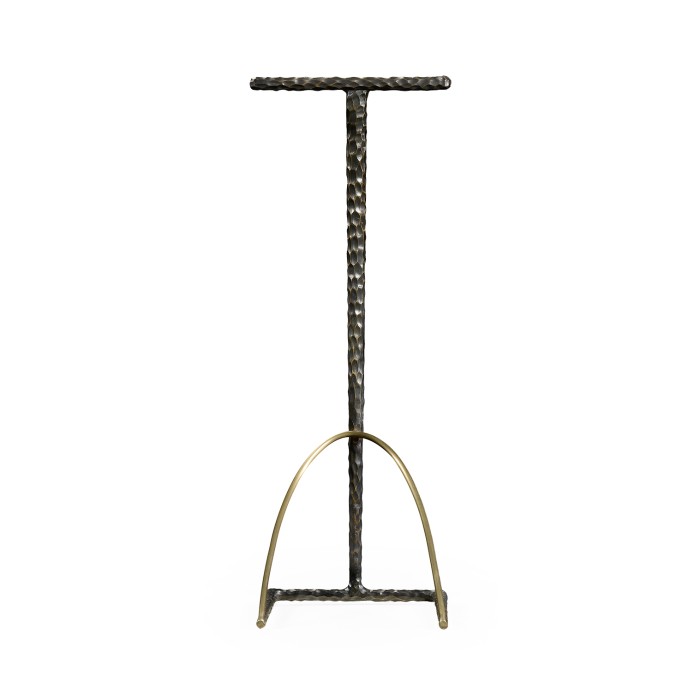 Hammered Antique Black Brass Sofa Drinks Table