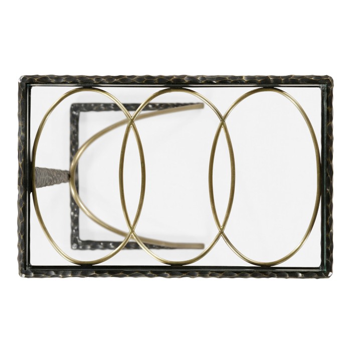 Hammered Antique Black Brass Sofa Drinks Table