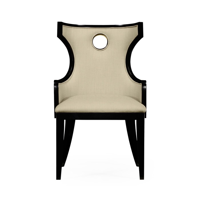 Greek Revival Biedermeier Black Arm Chair