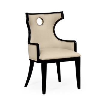Greek Revival Biedermeier Black Arm Chair