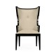 Greek Key Design Biedermeier Black Arm Chair