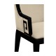 Greek Key Design Biedermeier Black Arm Chair