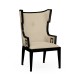Greek Key Design Biedermeier Black Arm Chair