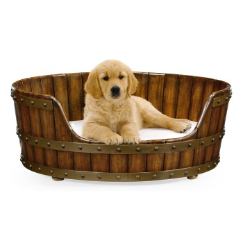 Medium Walnut Wooden Dog Bed