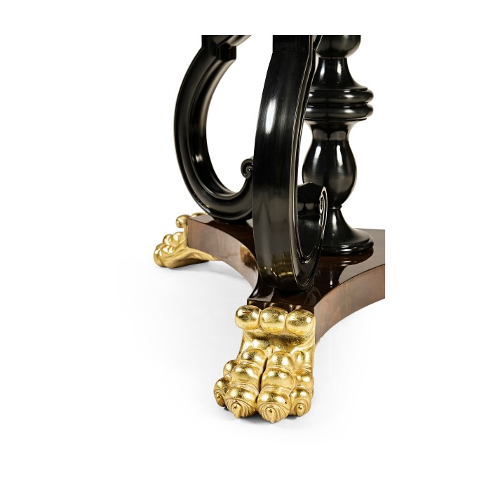 Mahogany Centre Table with Gilded Lions Paw Feet