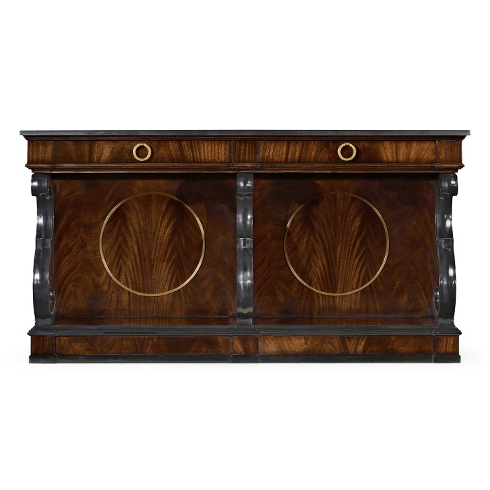 Mahogany Regency style buffet with scroll brackets