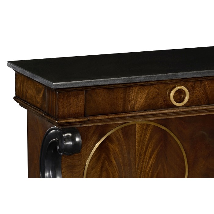 Mahogany Regency style buffet with scroll brackets