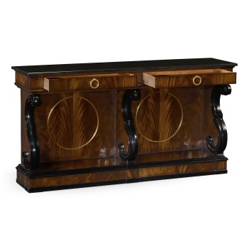 Mahogany Regency style buffet with scroll brackets