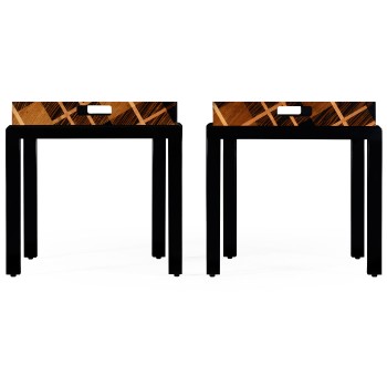 Hand Inlaid Tartan Butler's Tables
