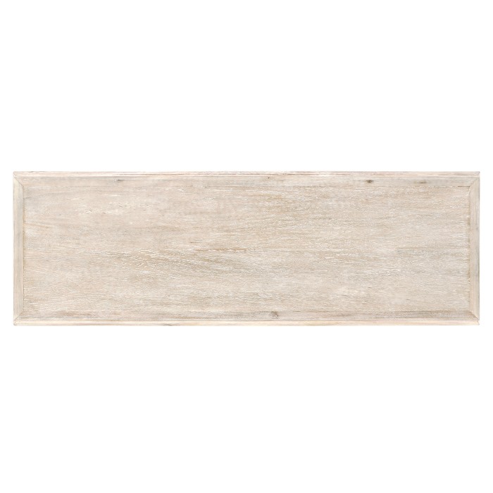 Width Rectangular Limed Wood Console with Wrought Iron Base 54
