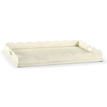 Large Scallopped Linen Tray