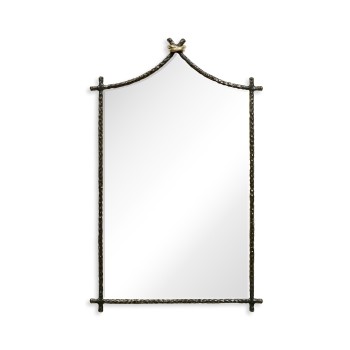 Hammered Antique Black Brass Wall Mirror