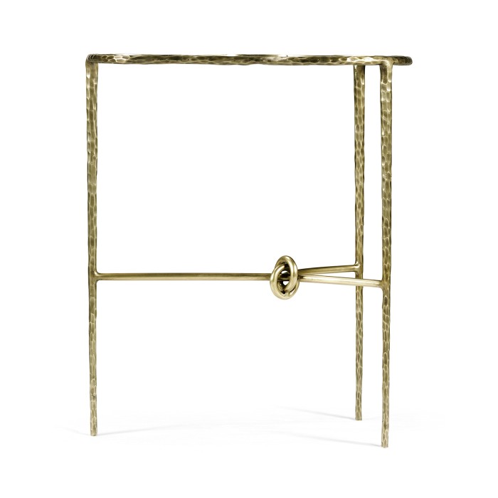 Hammered Light Brown Brass Freeform Lamp Table