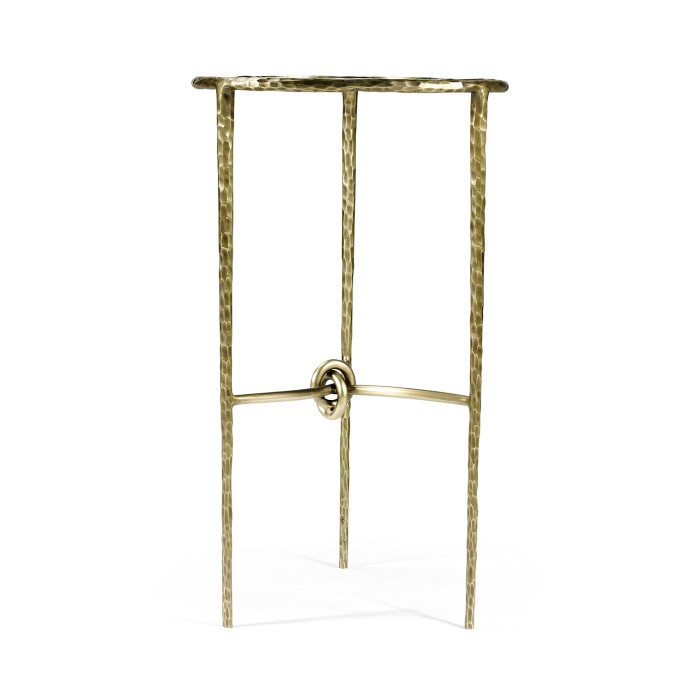 Hammered Light Brown Brass Freeform Lamp Table