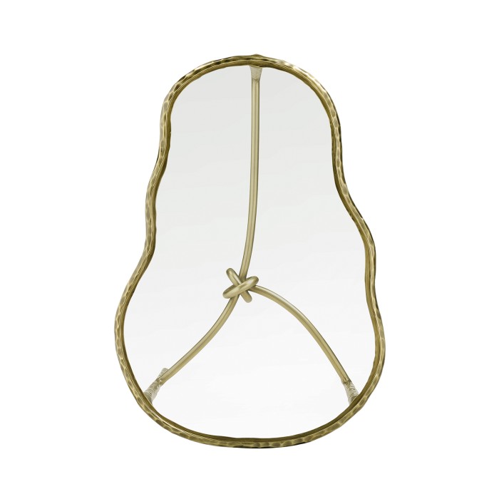 Hammered Light Brown Brass Freeform Lamp Table