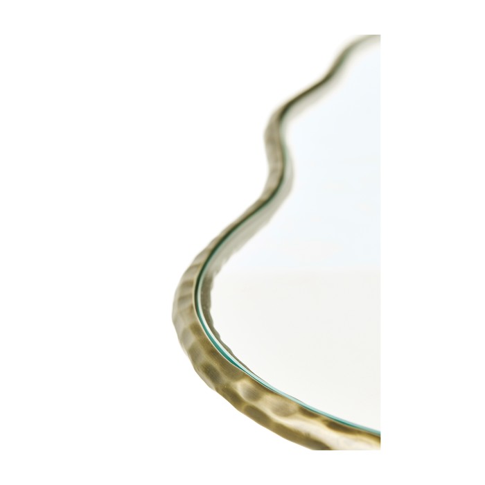 Hammered Light Brown Brass Freeform Lamp Table
