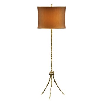 Brass hammered floor lamp