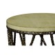 Hammered Antique Black Brass Wine Table with Celadon Top