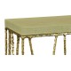 Hammered Light Brown Brass Console with Celadon Top