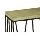 Hammered Antique Black Brass Console with Celadon Top