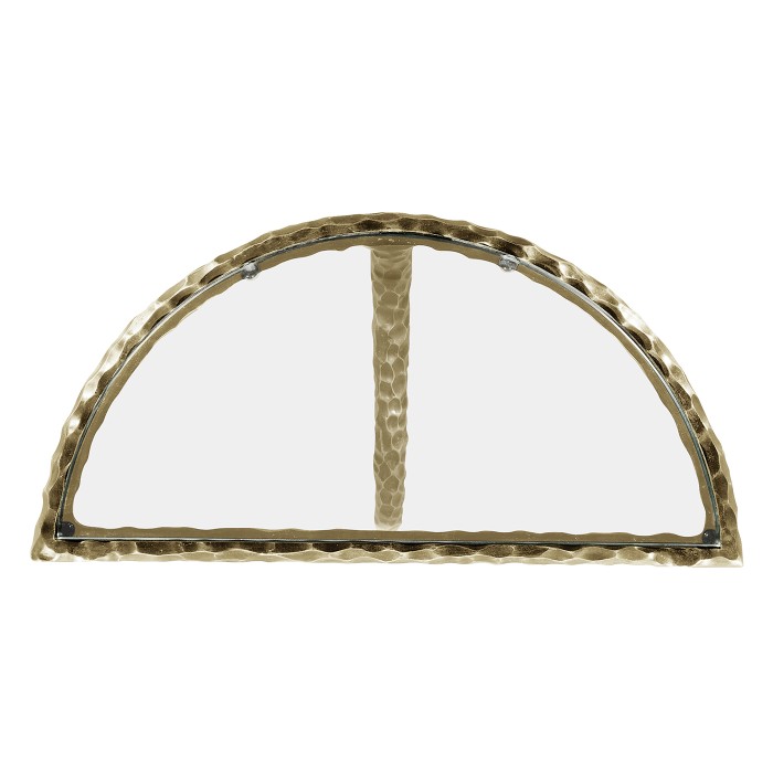 Brass hammered pair wall bracket tables