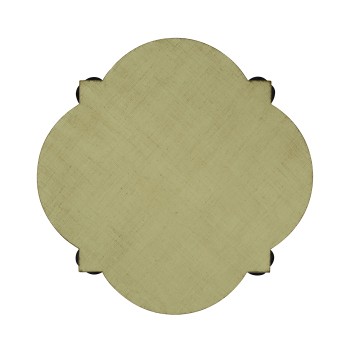 Black twisted side table with celadon top