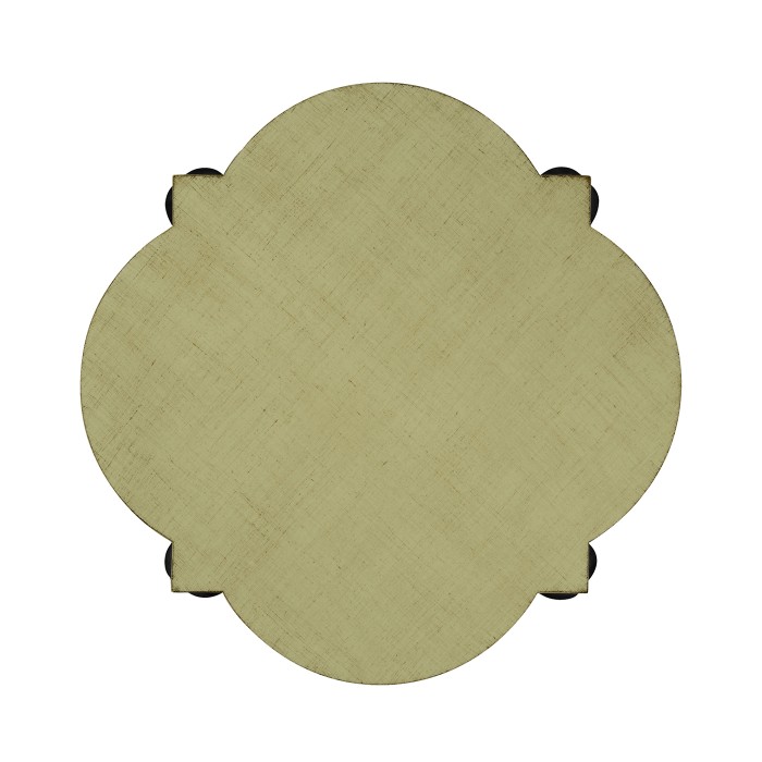 Black twisted side table with celadon top