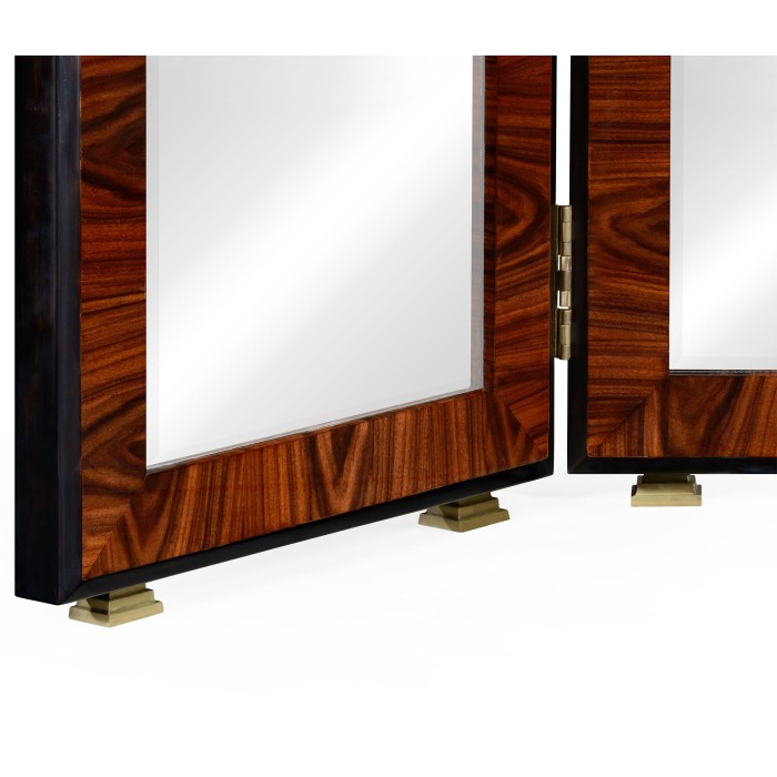 Art Deco style full length triple dressing mirror (Satin)