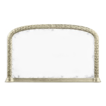 Carved and water gilded silver leaf overmantle mirror