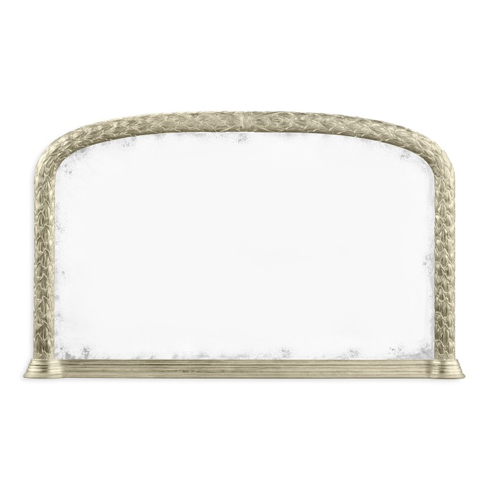 Carved and water gilded silver leaf overmantle mirror