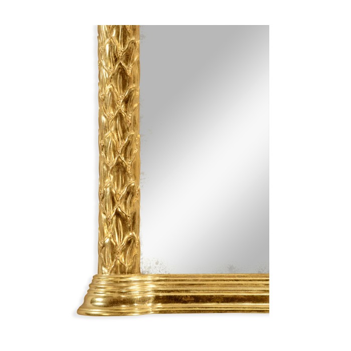 Carved and water gilded hanging wall mirror