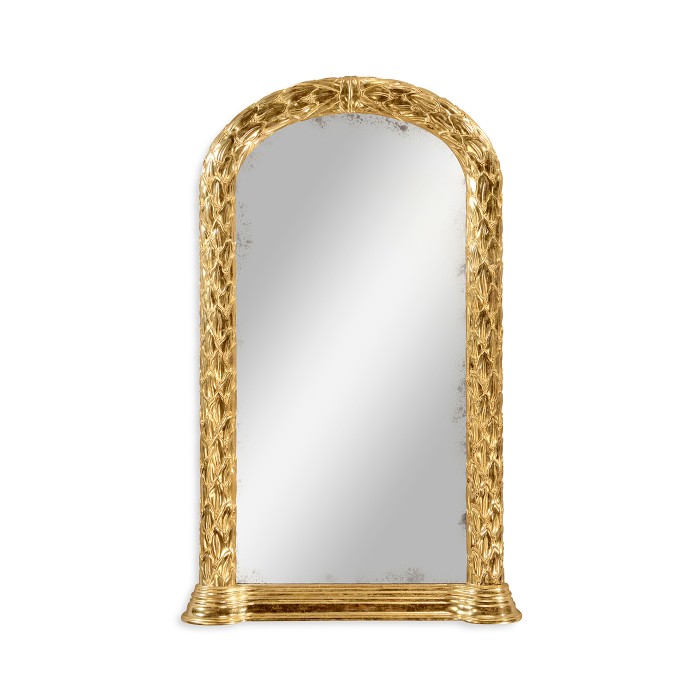 Carved and water gilded hanging wall mirror