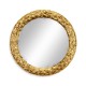 Carved & Silver Gilded Round Hanging Wall Mirror 24