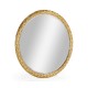 Carved & Water Gilded Gold Leaf Round Hanging Wall Mirror 48