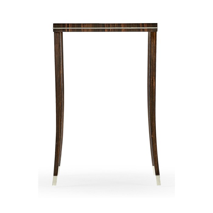 Macassar Ebony Lamp Table with White Brass Detail