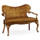 Seaweed Marquetry Leather Loveseat