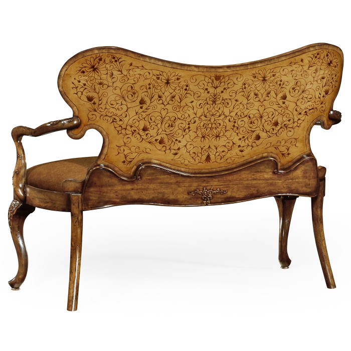 Seaweed Marquetry Leather Loveseat