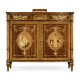 Fine mahogany side cabinet with pictorial marquetry of Paris and Helen