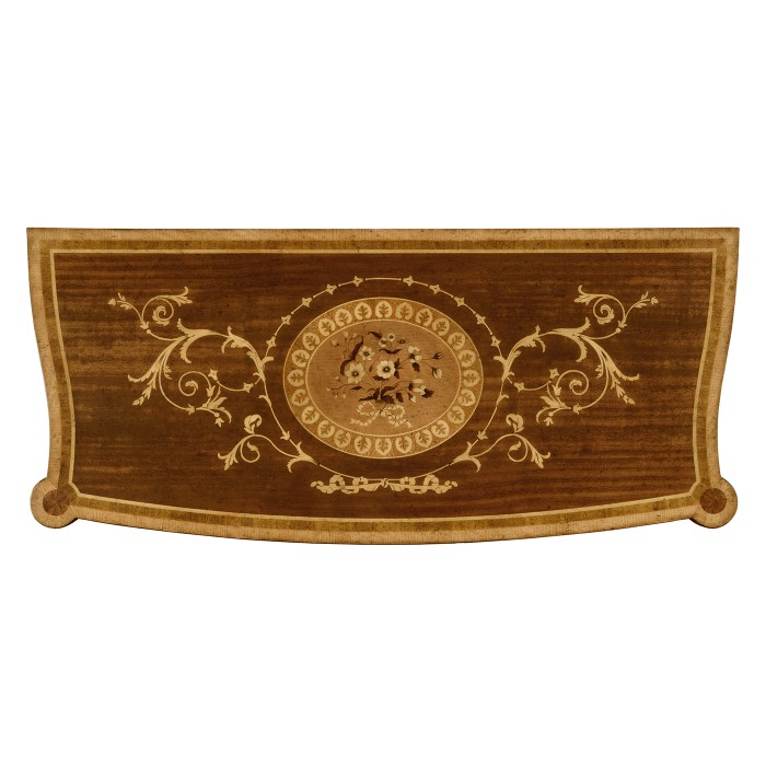 Fine mahogany side cabinet with pictorial marquetry of Paris and Helen