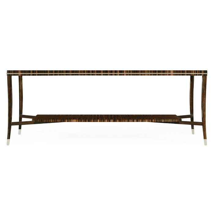 Macassar Ebony Coffee Table with White Brass Detail