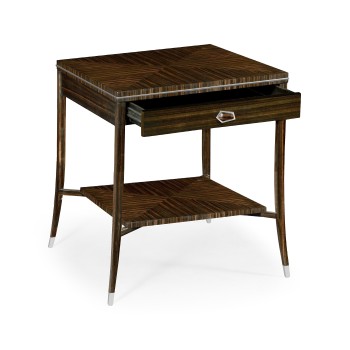 Macassar Ebony End Table with White Brass Detail
