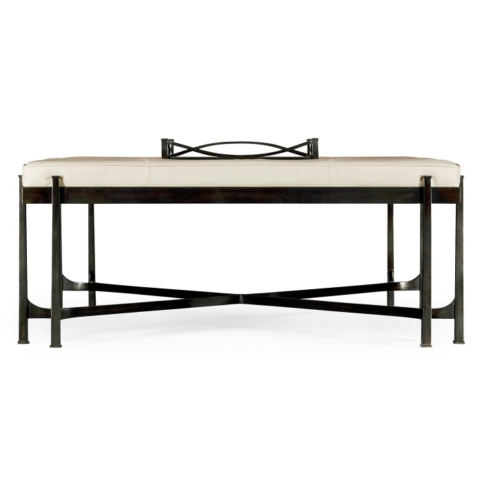 Églomisé and Bronze Iron Cocktail Ottoman
